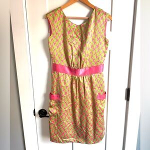 LILLY PULITZER Pink Green Silk Kimball Dress 6